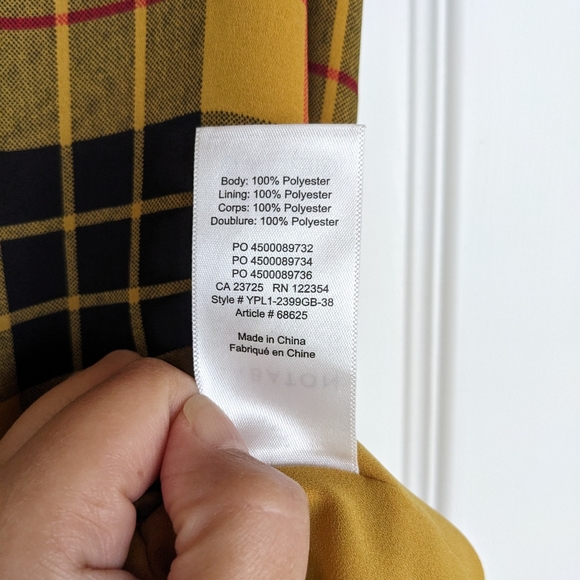 Aritzia Babaton yellow check print cami - Picture 5 of 6